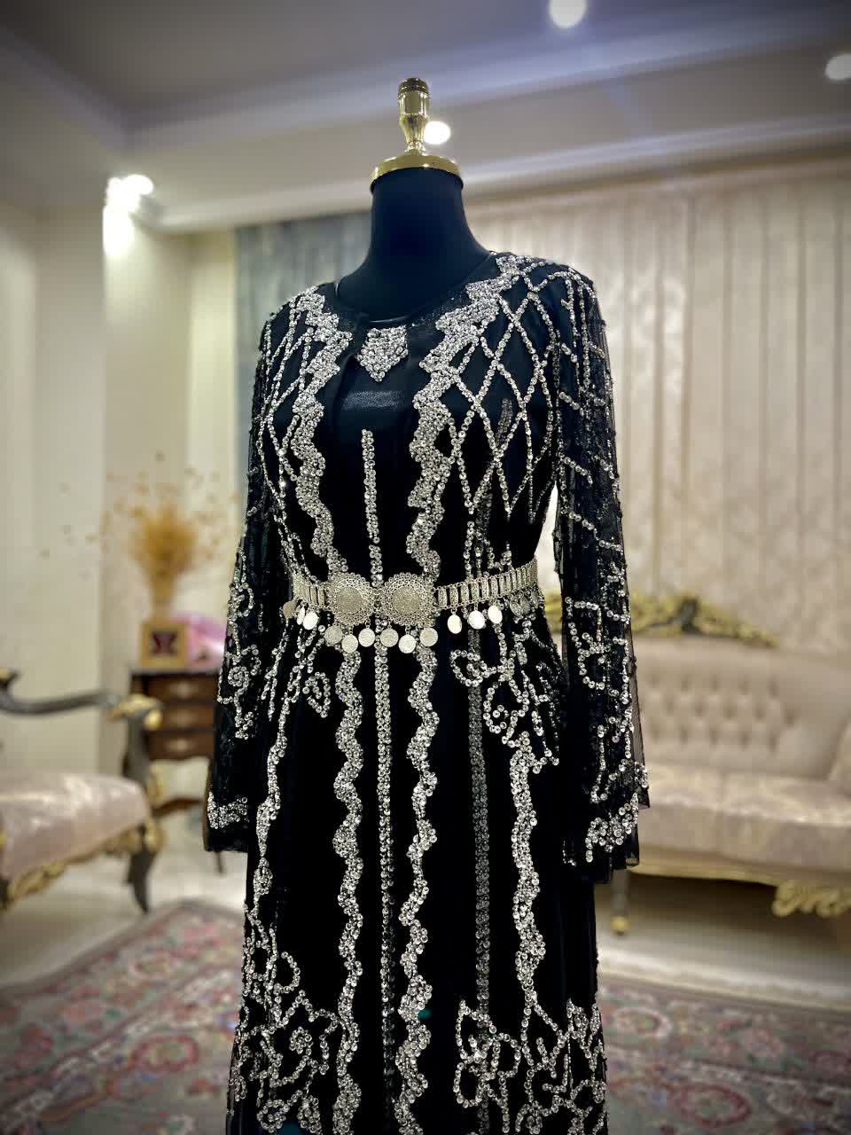 لباس مجلسی جواهر دوزی شده،هنری