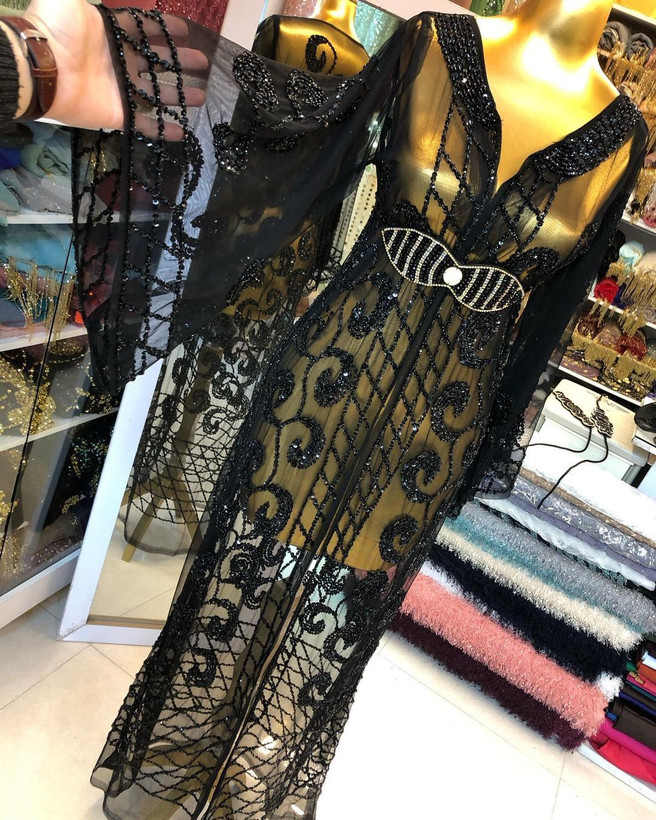 لباس مجلسی جواهر دوزی شده،هنری