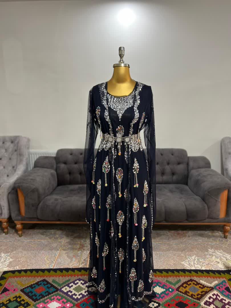 لباس مجلسی جواهر دوزی شده،هنری