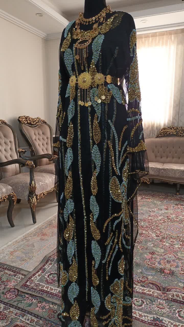لباس مجلسی جواهر دوزی شده،هنری