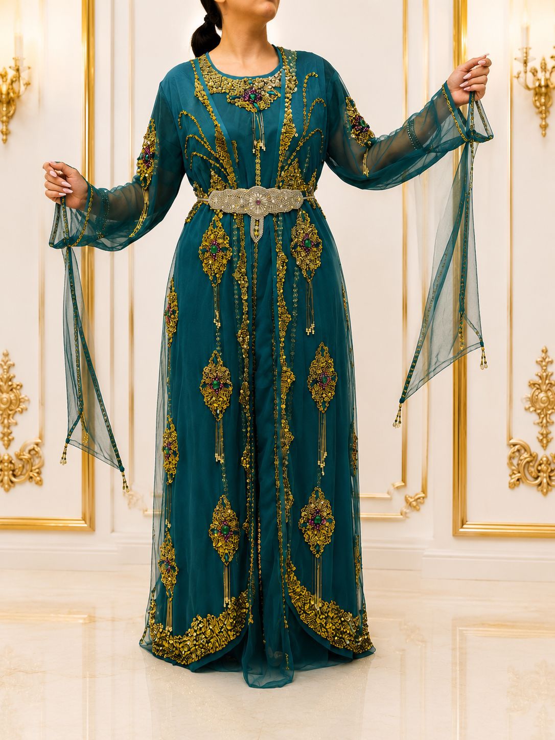 لباس مجلسی جواهر دوزی شده،هنری
