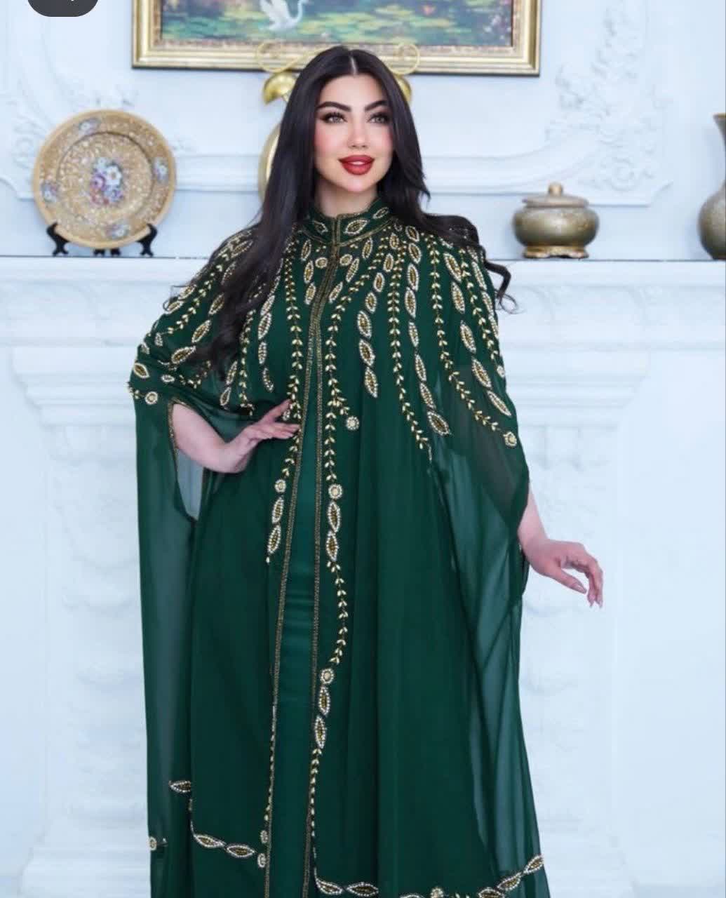 بشت کار شده وارداتی،پیراهن مجلسی زنانه،جواهر دوزی