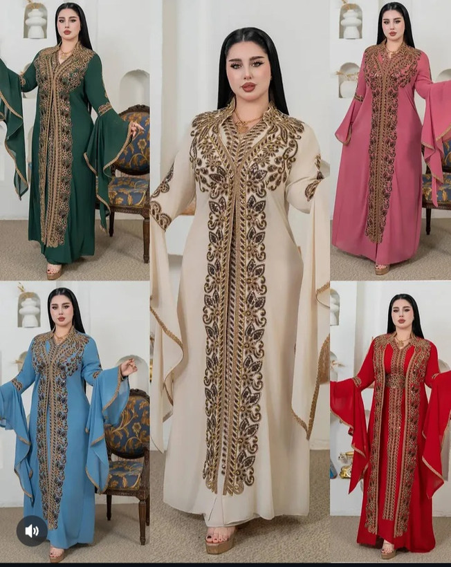 لباس مجلسی زنانه قفطان مغربی حریر،قفطان وارداتی