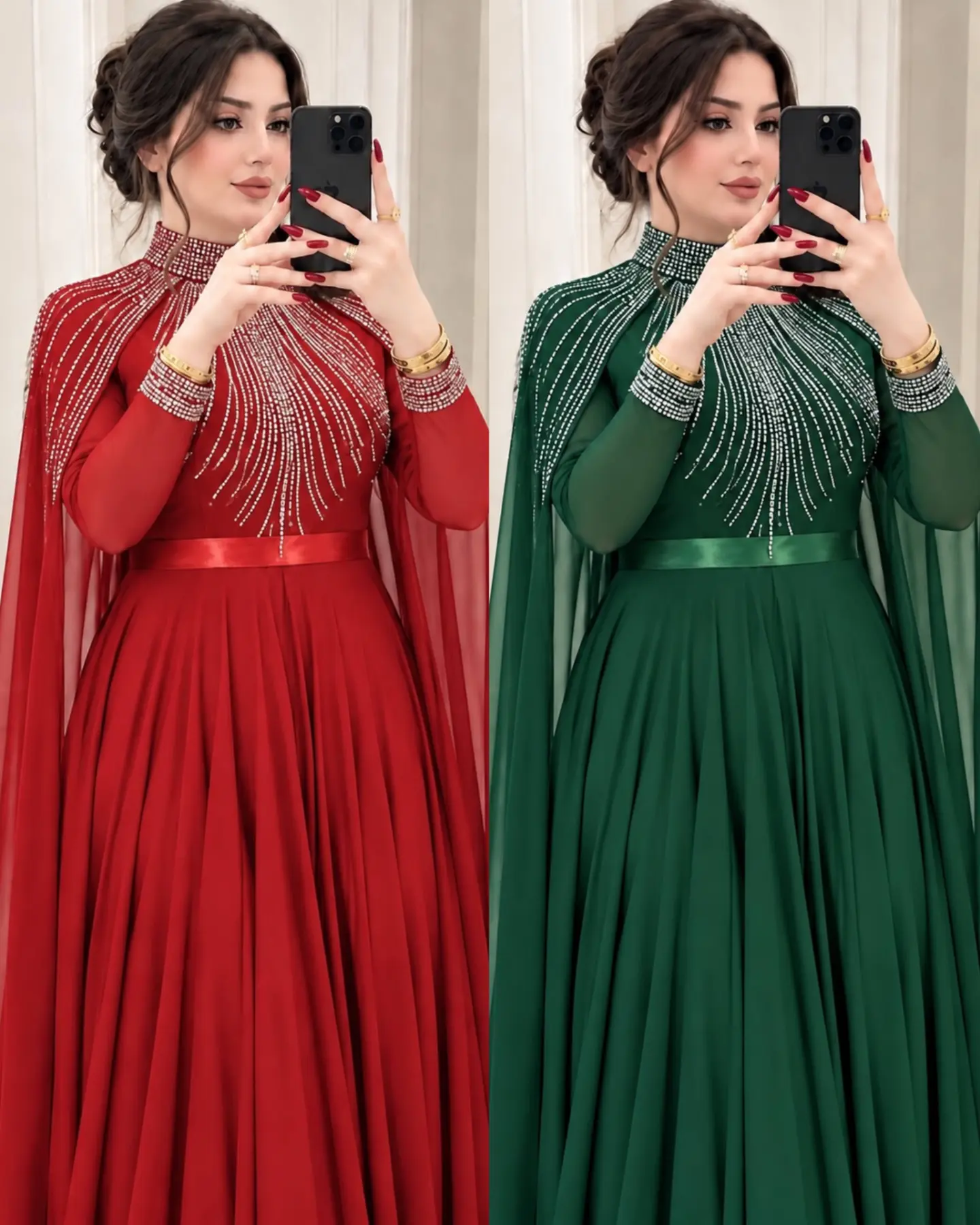 لباس مجلسی زنانه حریر نگین پرسی