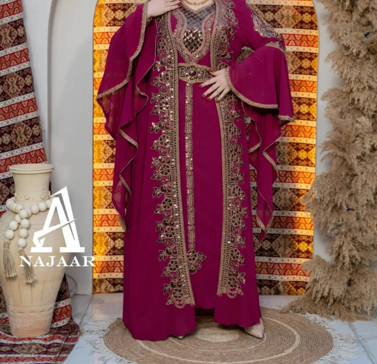 لباس مجلسی زنانه قفطان مغربی حریر،قفطان وارداتی