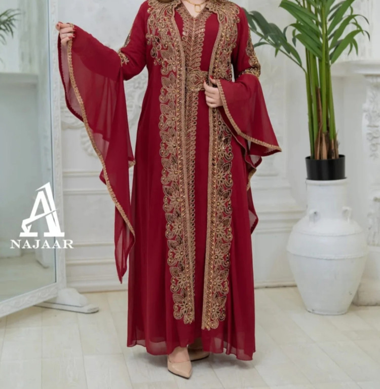 لباس مجلسی زنانه قفطان مغربی حریر،قفطان وارداتی
